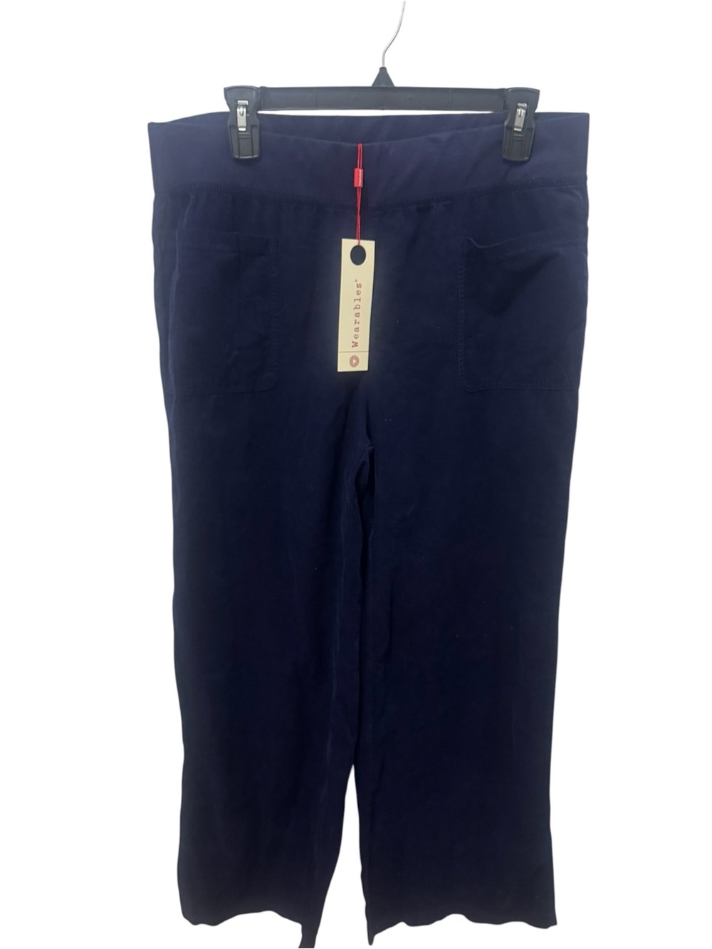 XCVI Wearables Pull on Navy Wide Leg Corduroy Pants Size Large
